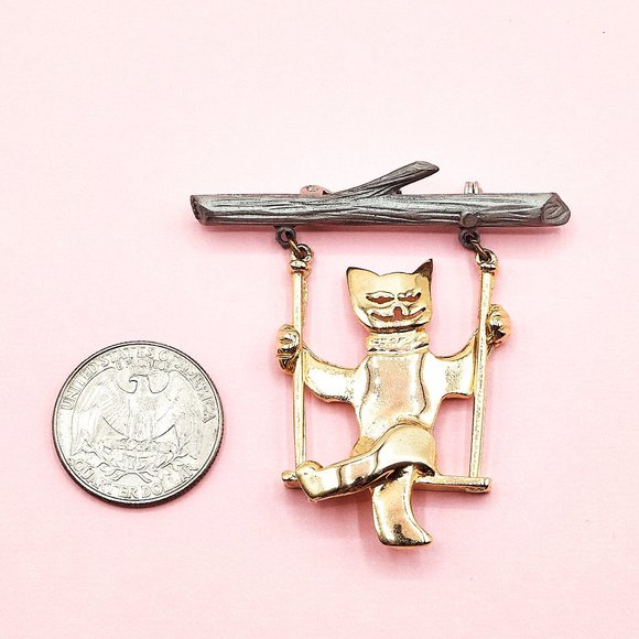 Ultra Craft Cat Pin, Vintage Brooch, Large Costume Jewelry - Picture 5 of 8